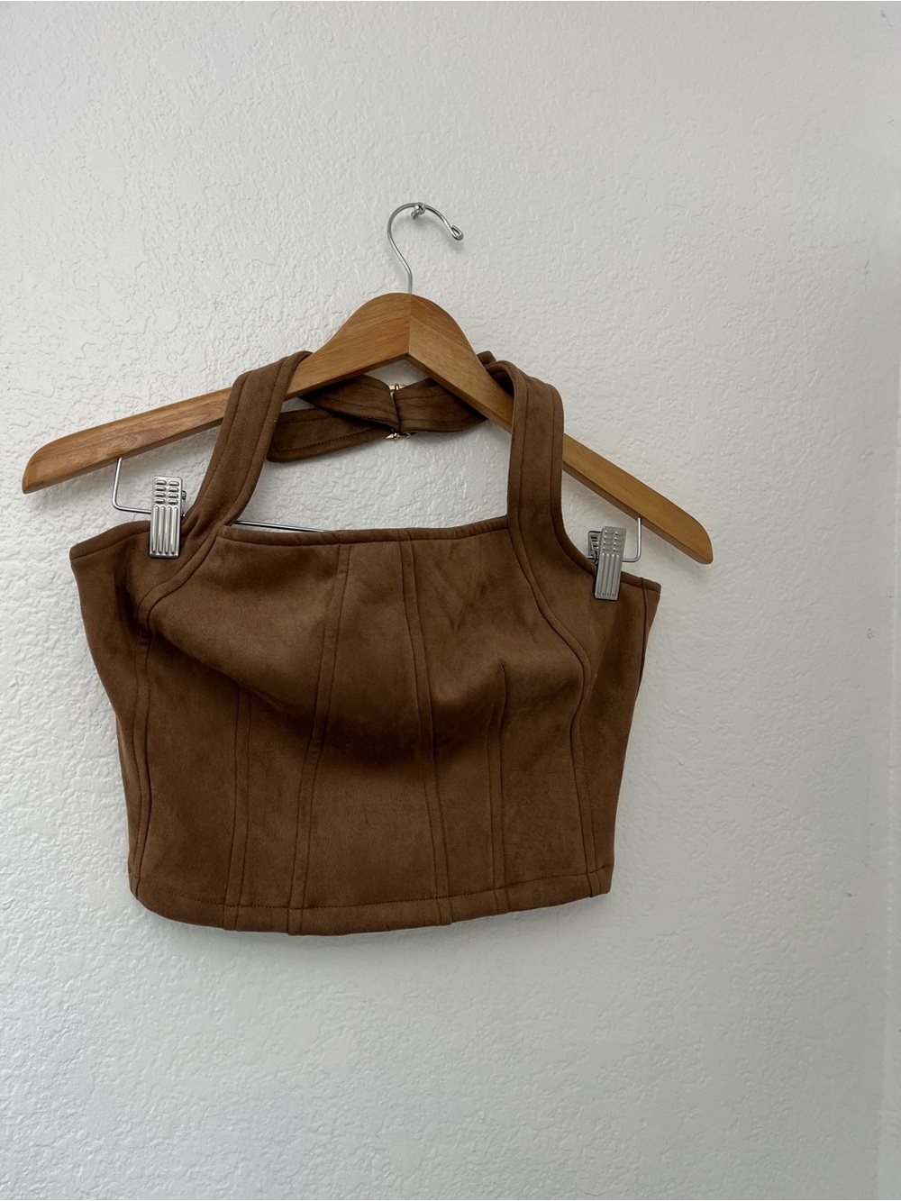 Sincerely Jules Brown Structured Crop Tank
